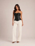 Rania - Dames Strapless Mesh Corset Top