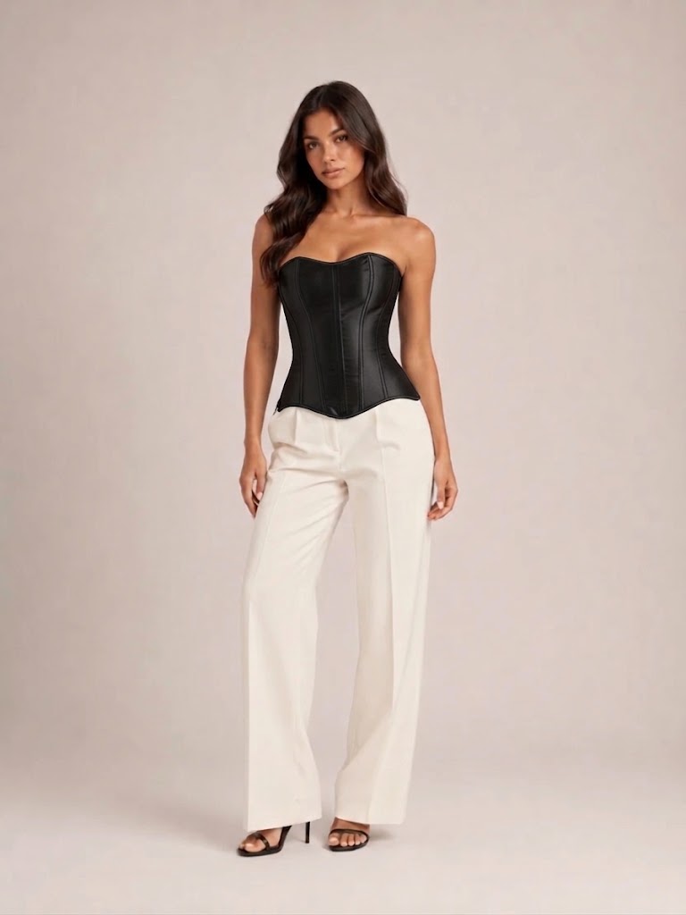 Rania - Dames Strapless Mesh Corset Top