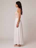 Pomona - Dames maxi-rok met A-lijn en linnenmix