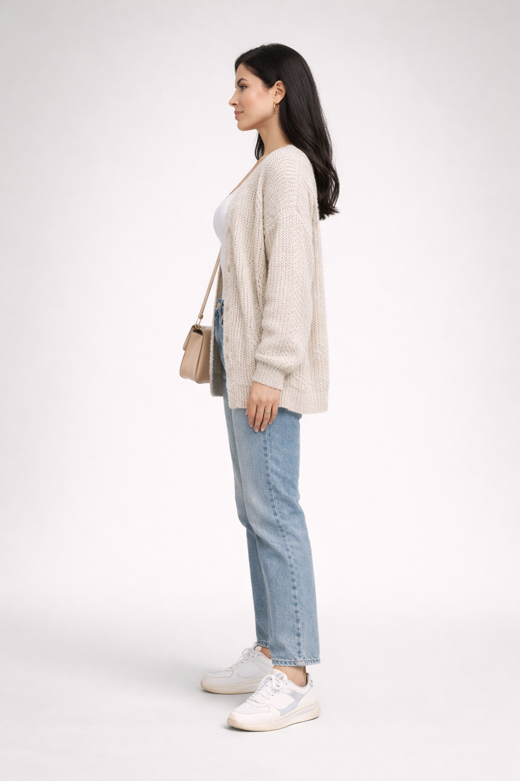 Damaris – Taupebruine Dames Vest Met Ballonmouwen