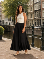 Pomona - Dames Maxi-rok Met A-lijn En Linnenmix
