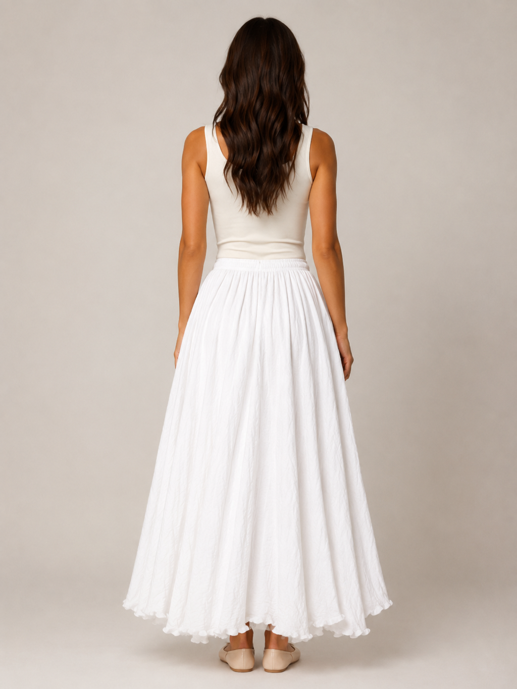 Pomona - Dames Maxi-rok Met A-lijn En Linnenmix