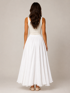 Pomona - Dames Maxi-rok Met A-lijn En Linnenmix