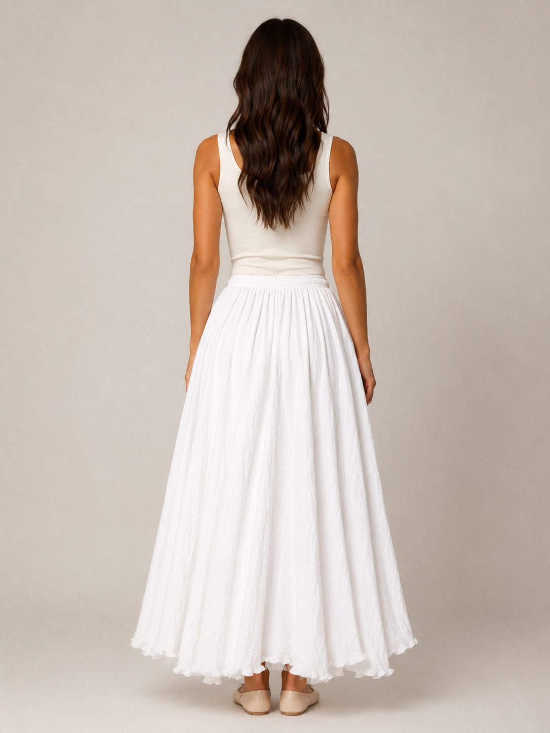 Pomona - Dames Maxi-rok Met A-lijn En Linnenmix