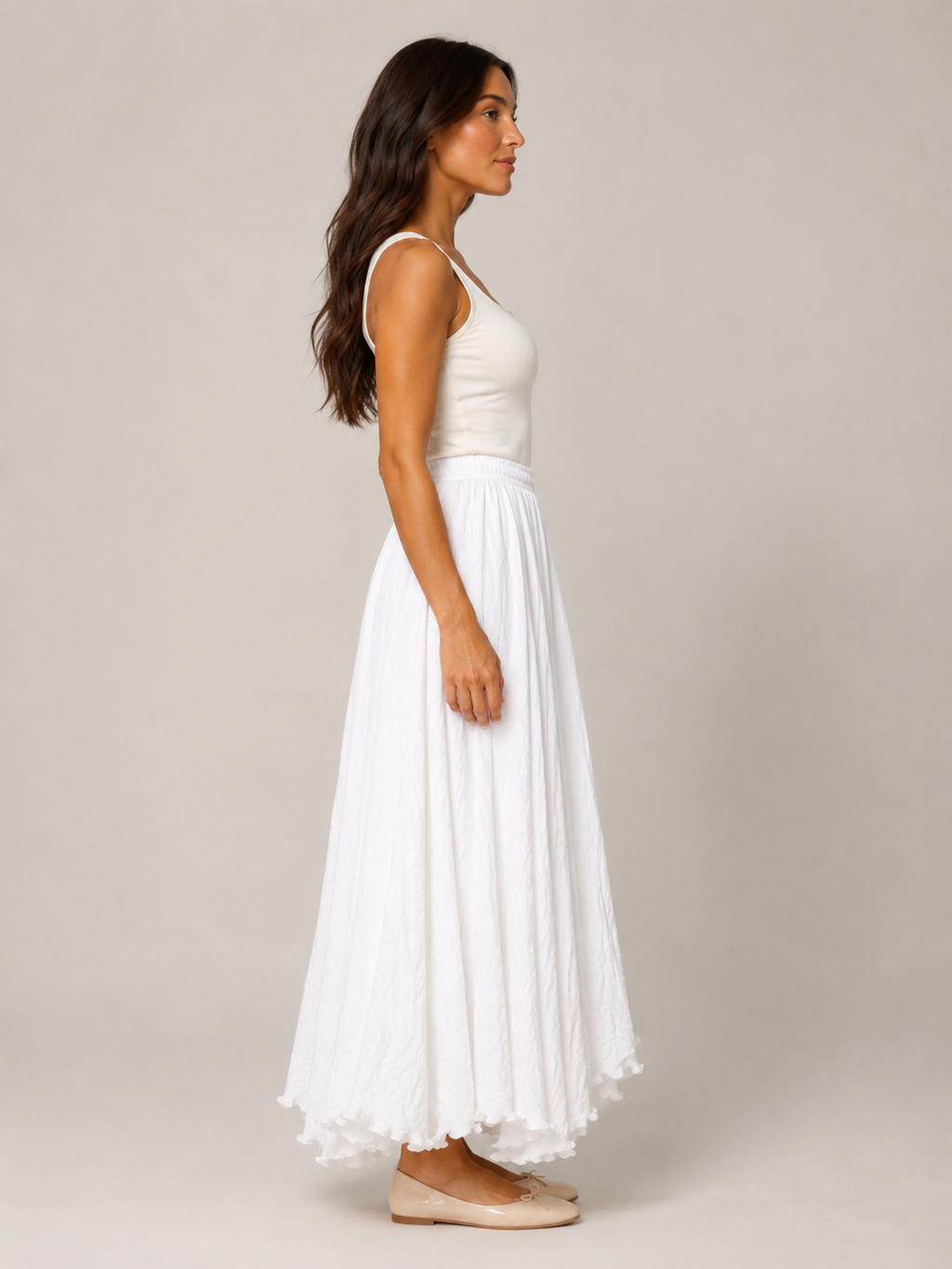 Pomona - Dames Maxi-rok Met A-lijn En Linnenmix