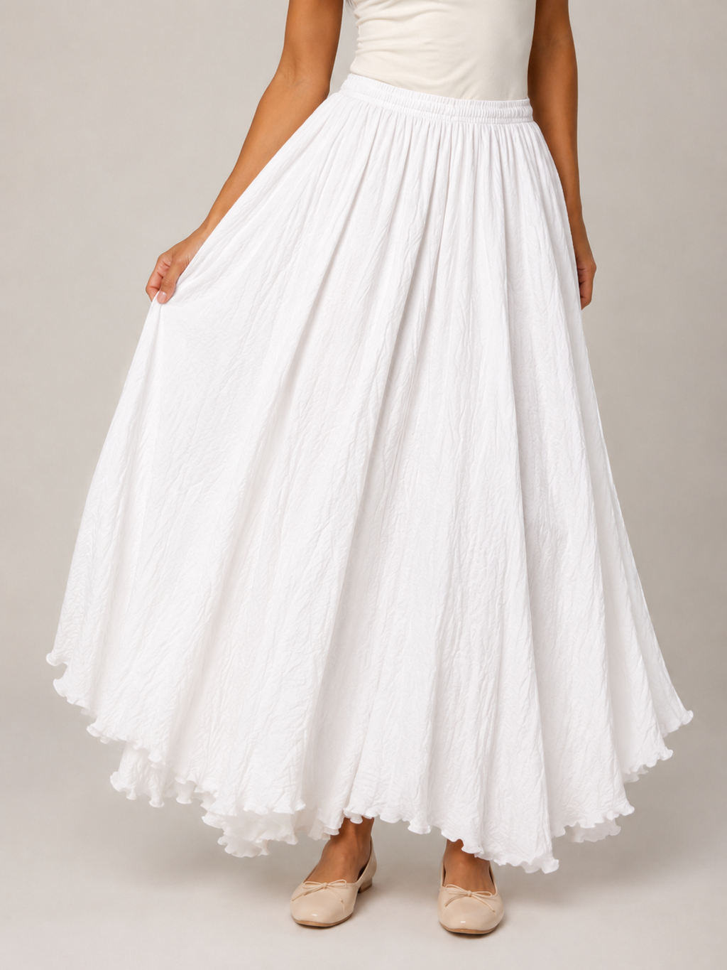 Pomona - Dames Maxi-rok Met A-lijn En Linnenmix