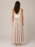 Pomona - Dames Maxi-rok Met A-lijn En Linnenmix