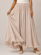 Pomona - Dames Maxi-rok Met A-lijn En Linnenmix