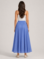 Pomona - Dames Maxi-rok Met A-lijn En Linnenmix
