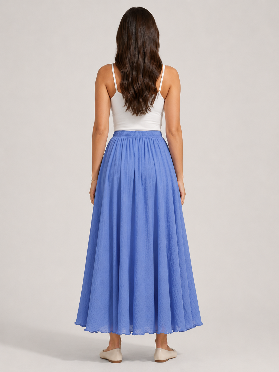 Pomona - Dames Maxi-rok Met A-lijn En Linnenmix