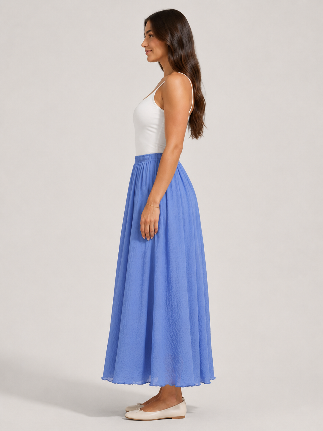 Pomona - Dames Maxi-rok Met A-lijn En Linnenmix
