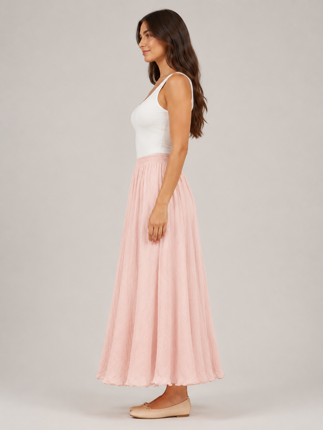 Pomona - Dames Maxi-rok Met A-lijn En Linnenmix