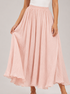 Pomona - Dames Maxi-rok Met A-lijn En Linnenmix