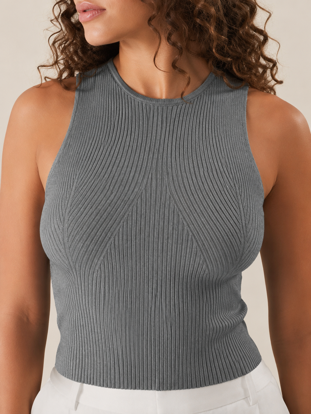 Paige - Dames Slim Fit Tanktop Met Subtiel Reliëf