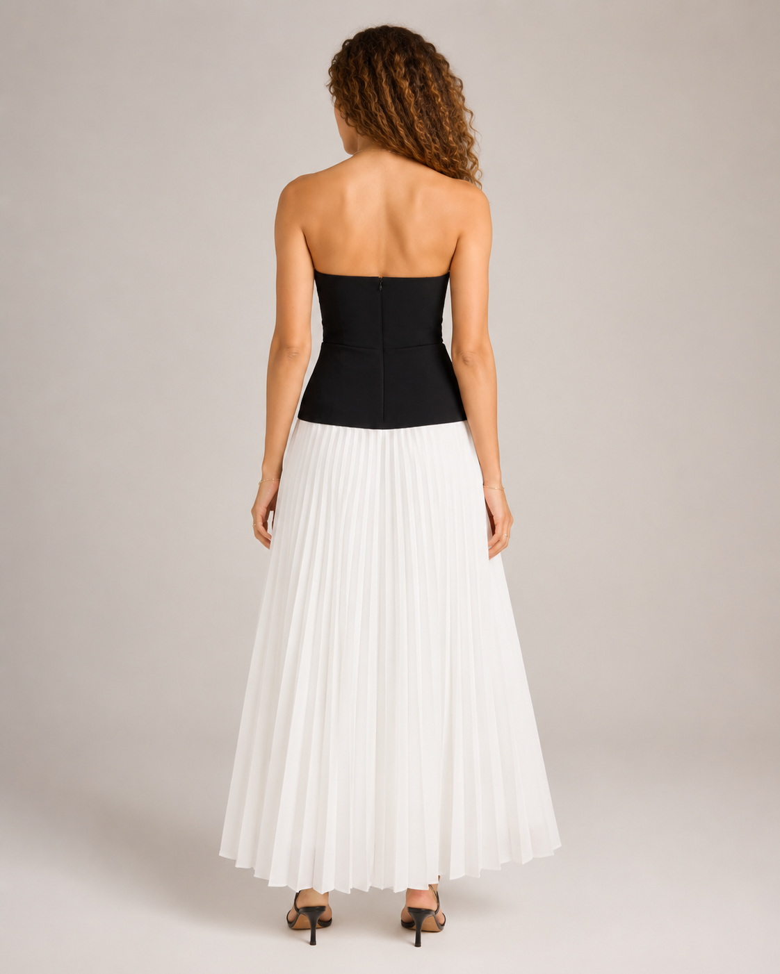 Michelle - Tweedelige Maxi-jurk met Bustiertop en Plissérok