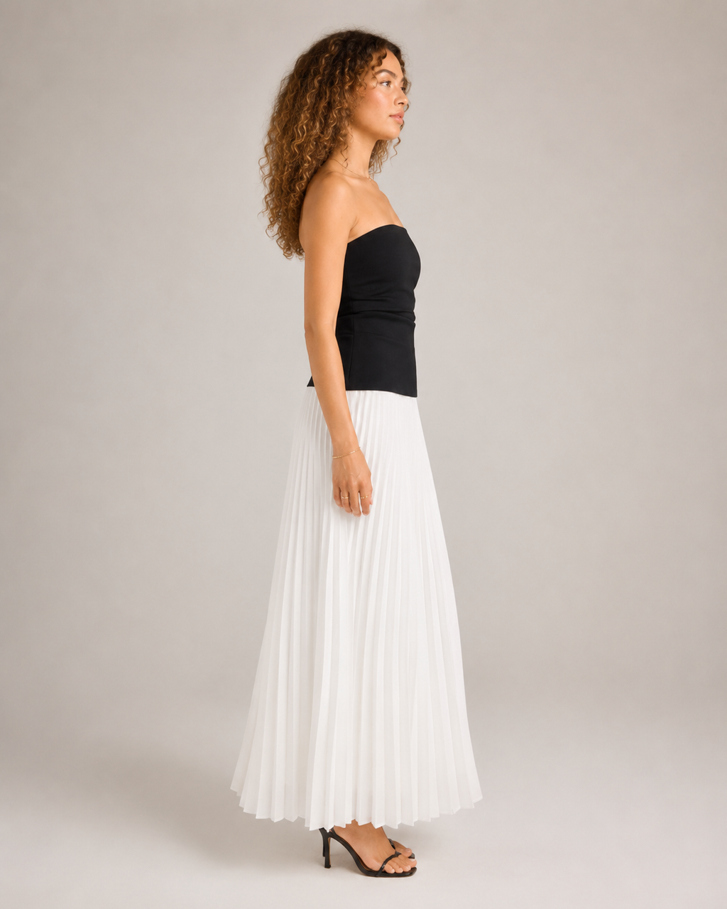 Michelle - Tweedelige Maxi-jurk met Bustiertop en Plissérok