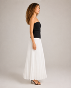 Michelle - Tweedelige Maxi-jurk met Bustiertop en Plissérok