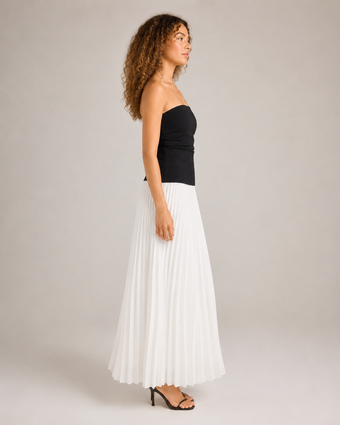 Michelle - Tweedelige Maxi-jurk met Bustiertop en Plissérok