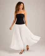 Michelle - Tweedelige Maxi-jurk met Bustiertop en Plissérok