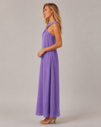 Monique - Halter Maxi-jurk met Knoopdetail