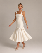 Marelle - Maxi-jurk met Rimpelrok en Brede Bandjes