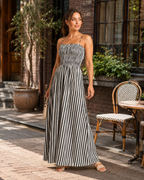 Mirabel - Gestreepte Maxi-jurk Met Smocktop En Spaghettibandjes