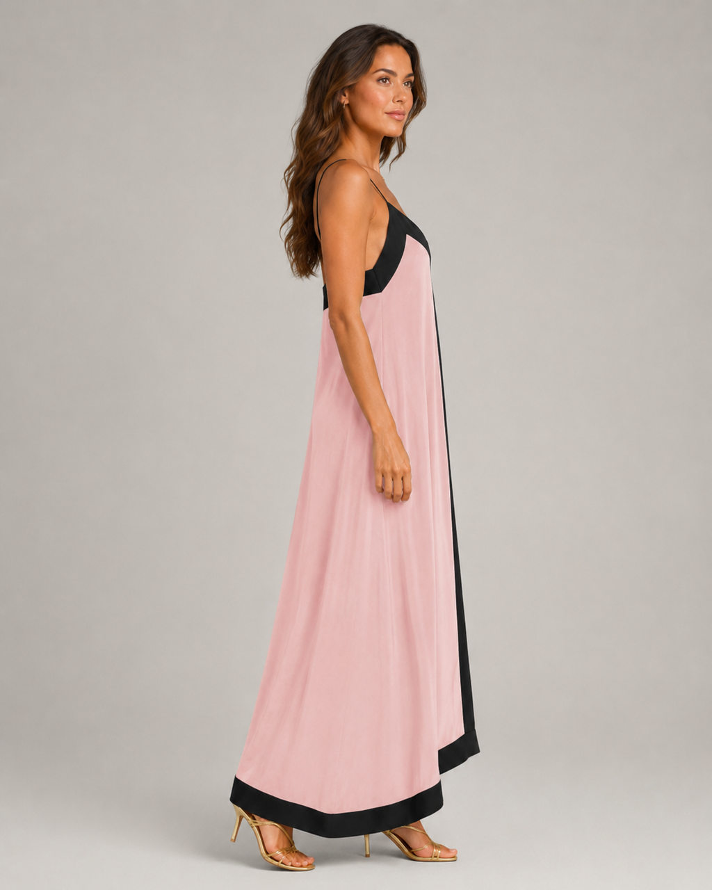 Maeve - Maxi-jurk met V-hals en Contrasterende Details