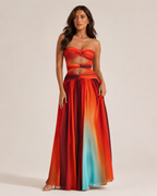 Marente - Bandeau Maxi-jurk met Cut-outs en Kleurverloop