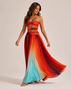 Marente - Bandeau Maxi-jurk met Cut-outs en Kleurverloop