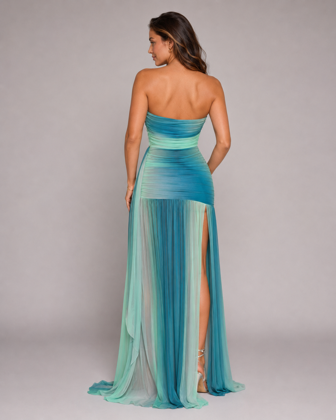 Marente - Bandeau Maxi-jurk met Cut-outs en Kleurverloop