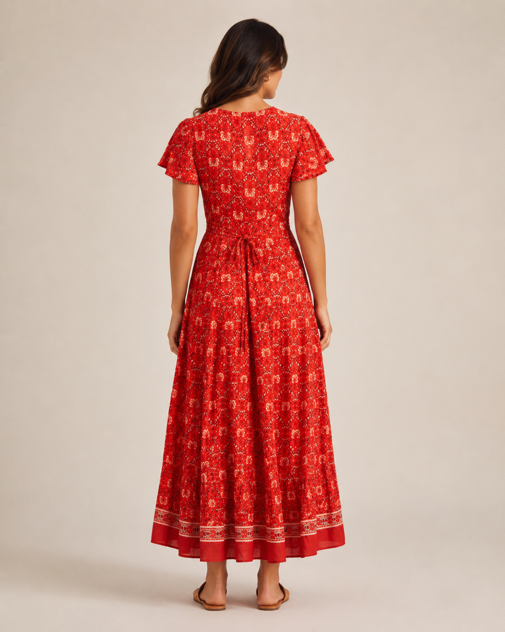 Marlot - Boho Maxi-jurk met Wikkel-Look en Hoge Split