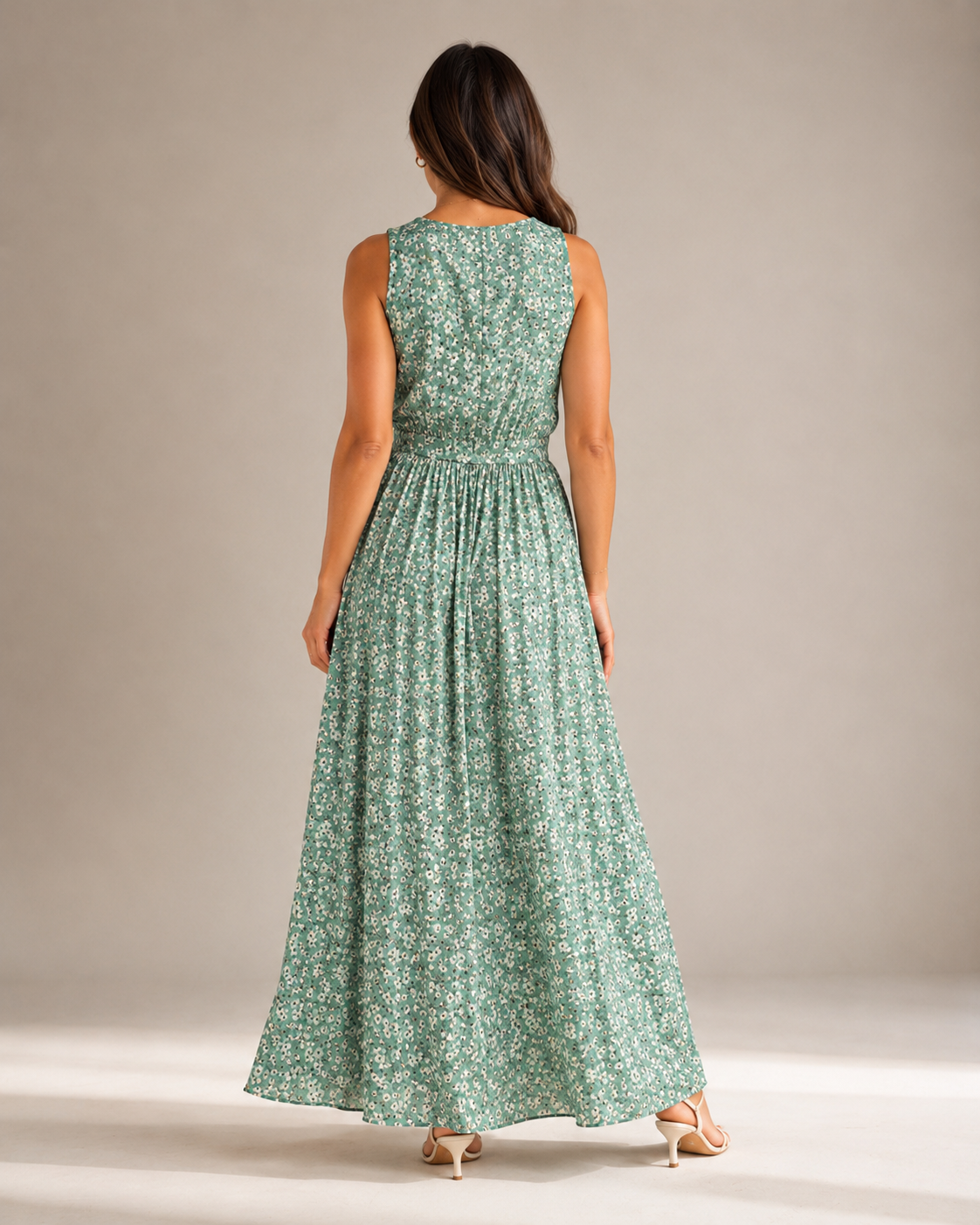 Maren - Mouwloze Maxi-jurk met Bloemenprint en Split