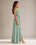 Maren - Mouwloze Maxi-jurk met Bloemenprint en Split
