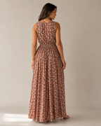 Maren - Mouwloze Maxi-jurk met Bloemenprint en Split