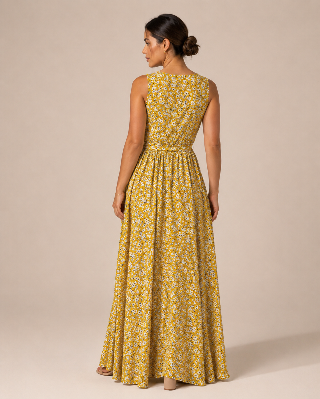 Maren - Mouwloze Maxi-jurk met Bloemenprint en Split