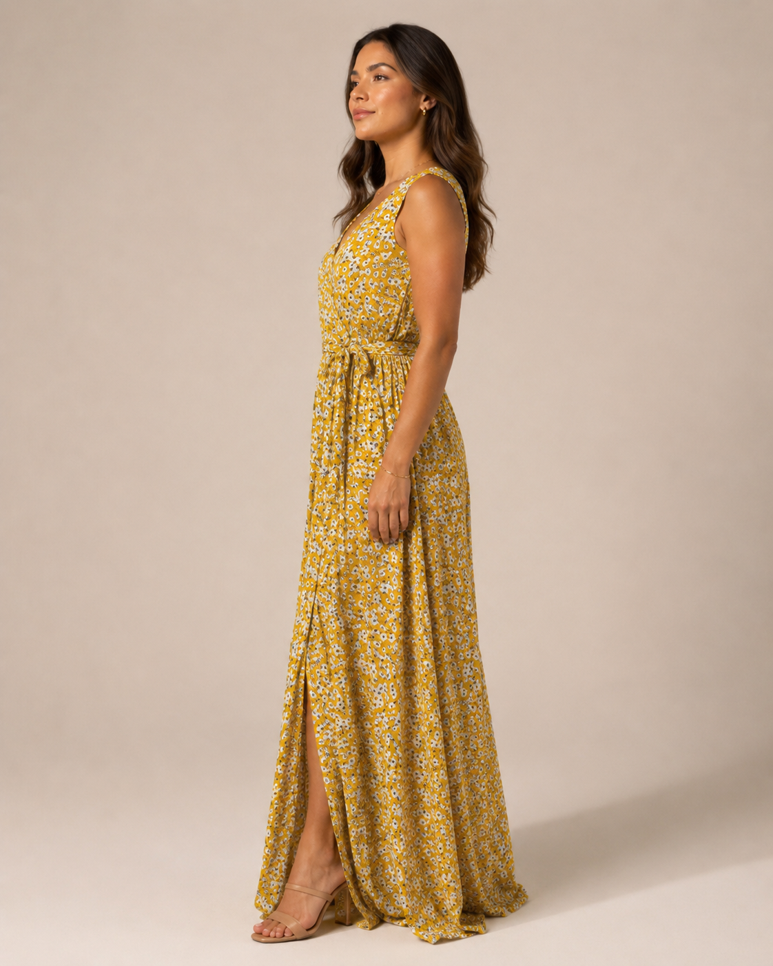 Maren - Mouwloze Maxi-jurk met Bloemenprint en Split