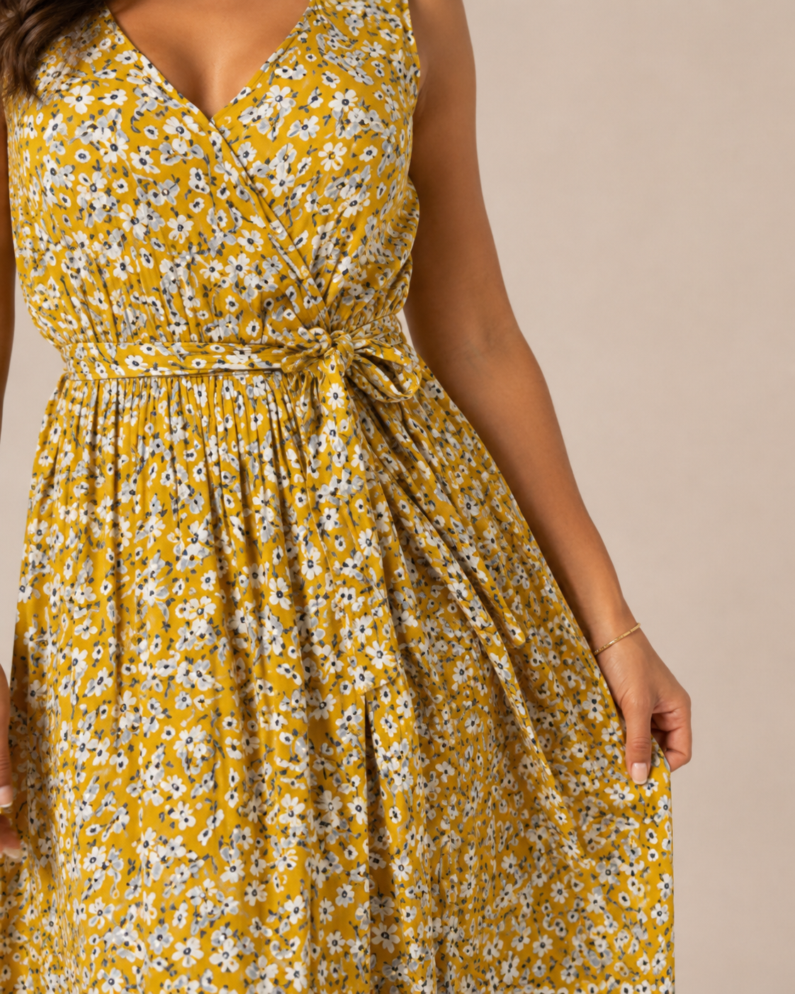 Maren - Mouwloze Maxi-jurk met Bloemenprint en Split