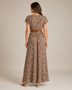 Miranda - Maxi-jurk Met Sierlijke Print En Bindriem