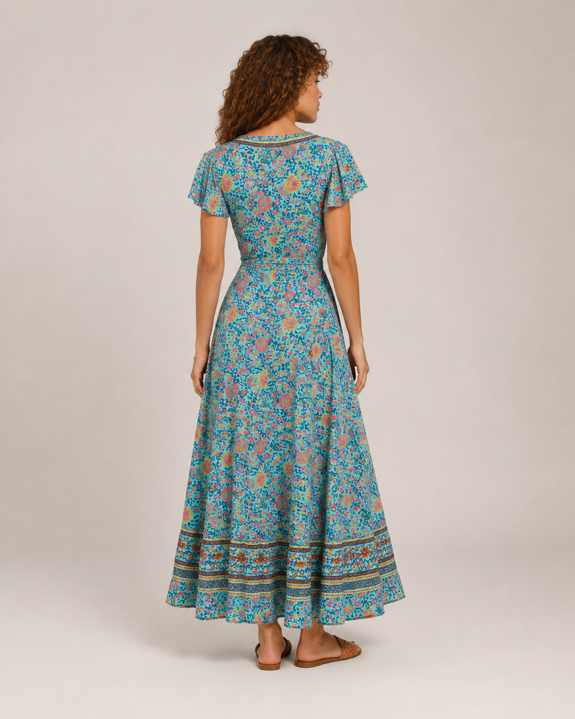 Myrna - Boho Maxi-jurk met Wikkelmodel en Hoge Split