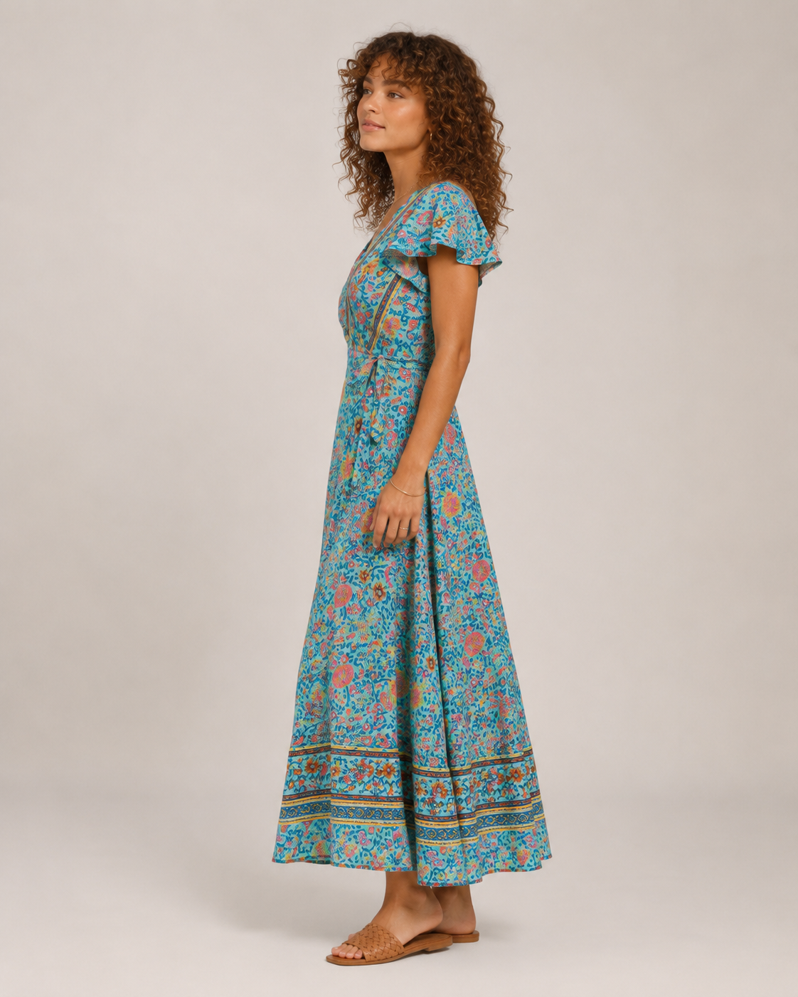 Myrna - Boho Maxi-jurk met Wikkelmodel en Hoge Split