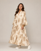 Marlinde - Maxi-jurk met Print en Knoopsluiting