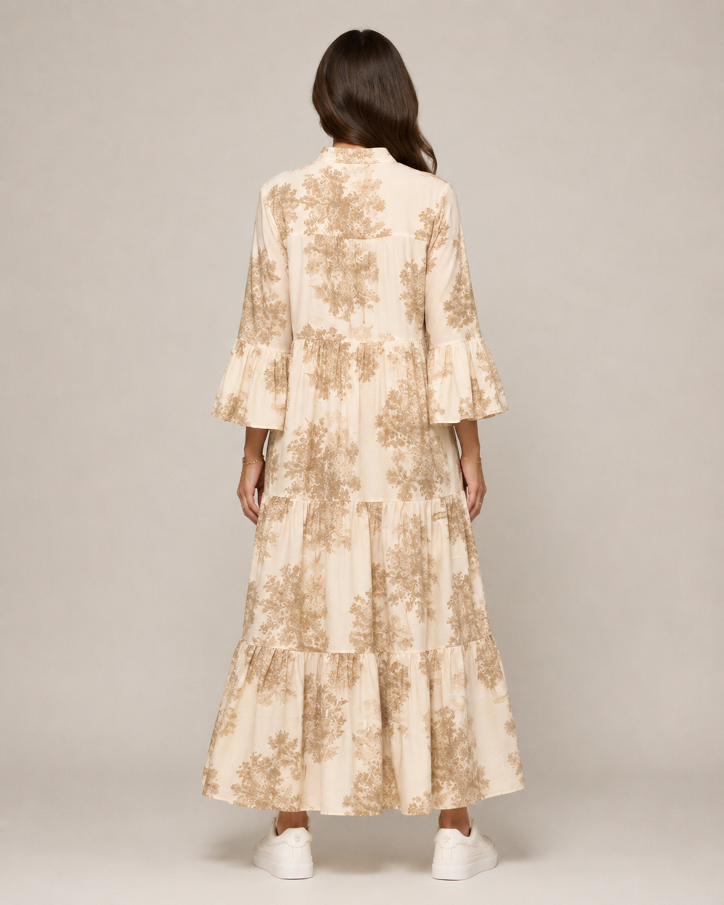 Marlinde - Maxi-jurk met Print en Knoopsluiting