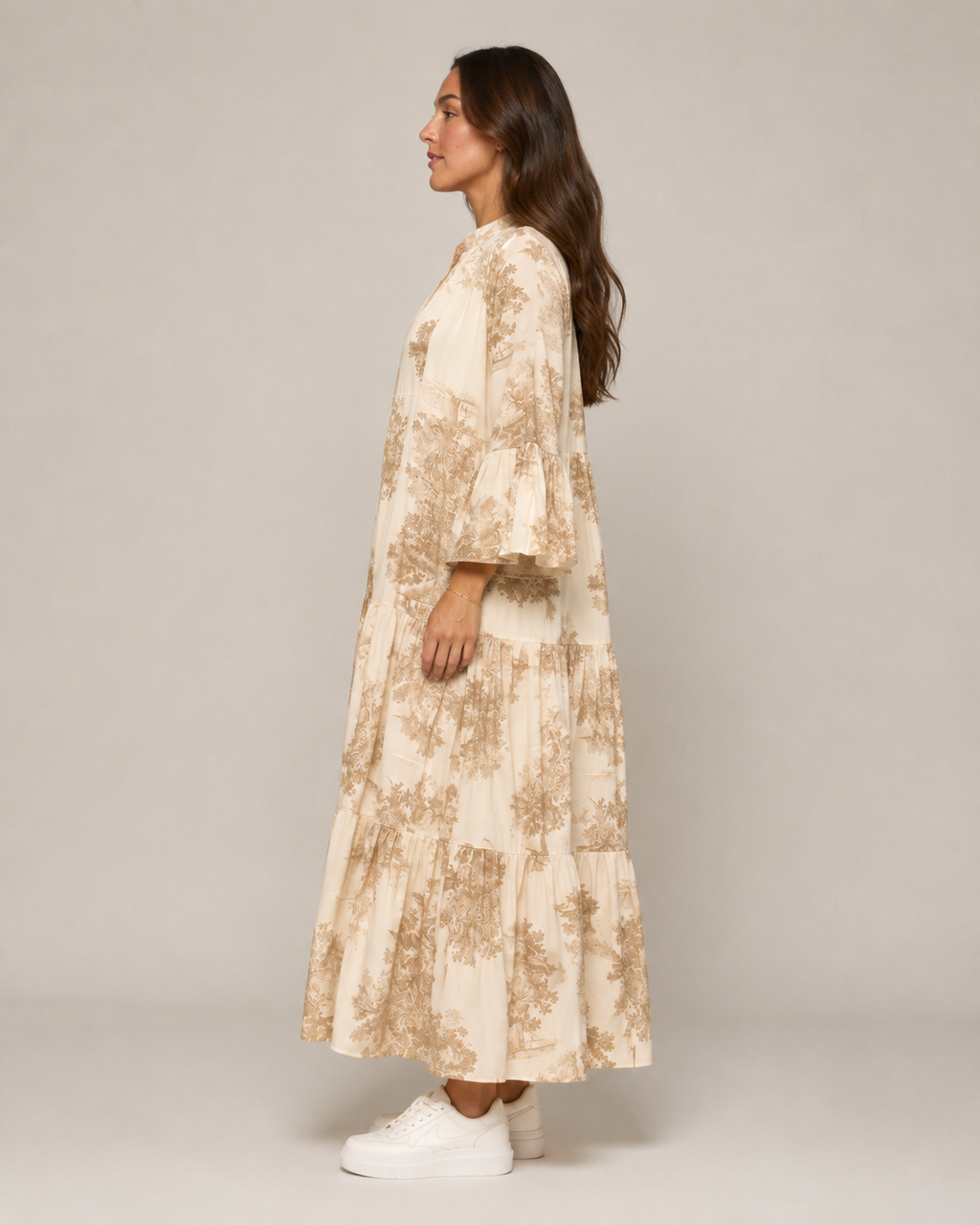 Marlinde - Maxi-jurk met Print en Knoopsluiting