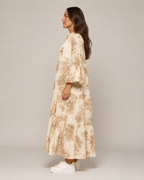 Marlinde - Maxi-jurk met Print en Knoopsluiting