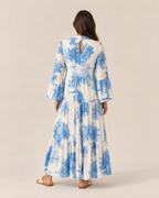 Marlinde - Maxi-jurk met Print en Knoopsluiting