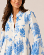 Marlinde - Maxi-jurk met Print en Knoopsluiting
