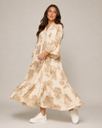 Marlinde - Maxi-jurk met Print en Knoopsluiting