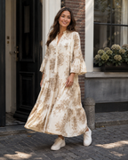 Marlinde - Maxi-jurk met Print en Knoopsluiting