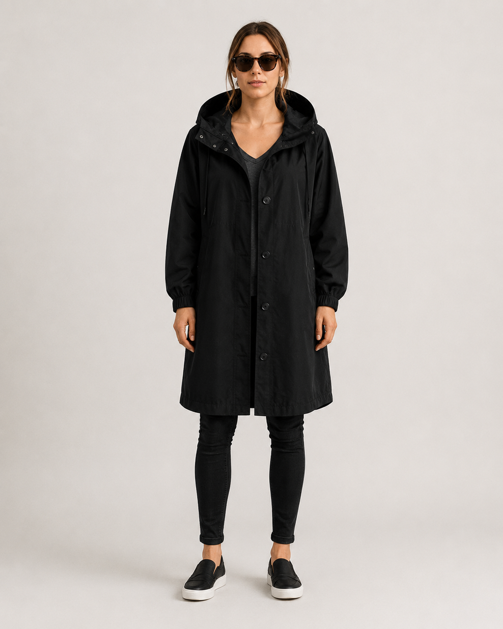 Hannelore - Waterdichte Dames Trenchcoat Met Afneembare Capuchon En Tailleband