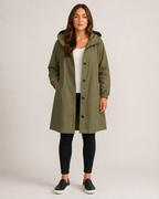 Hannelore - Waterdichte Dames Trenchcoat Met Afneembare Capuchon En Tailleband